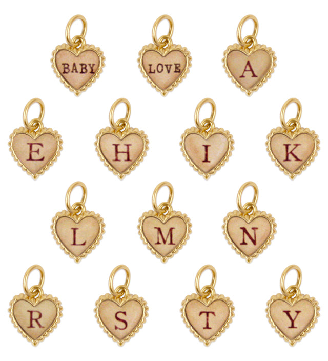 SWEET HEART petit heart initial charm
