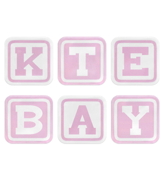 BADGE alphabet cubes