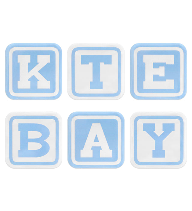 BADGE alphabet cubes