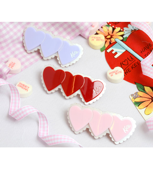 TRIPLE HEART barrette