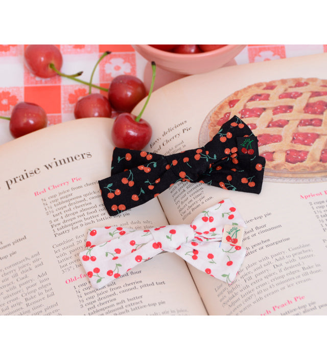 CHERRY RIBBON barrette