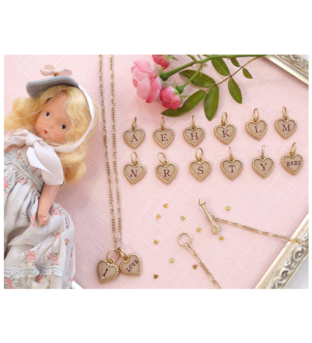 SWEET HEART petit heart initial charm