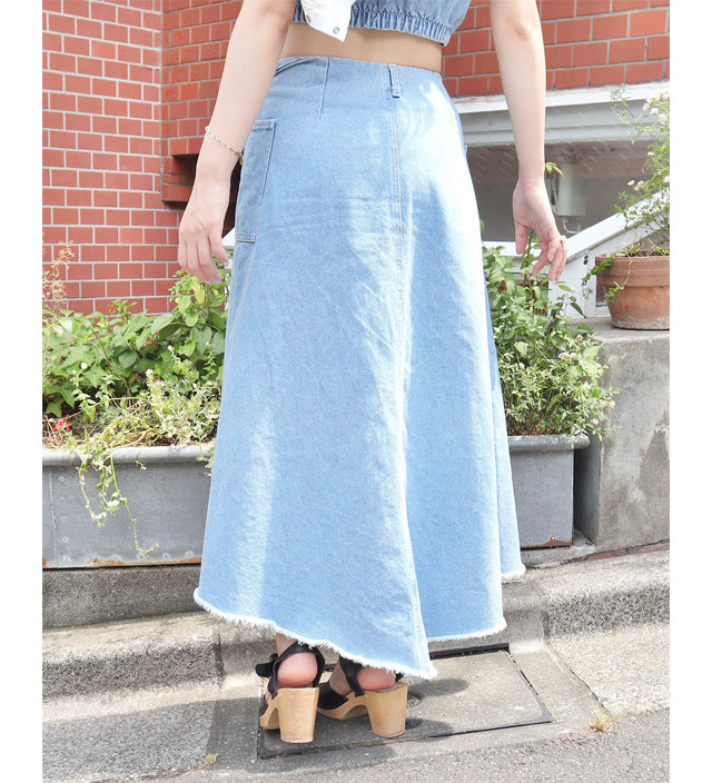KATIE JEANS rapped long skirt