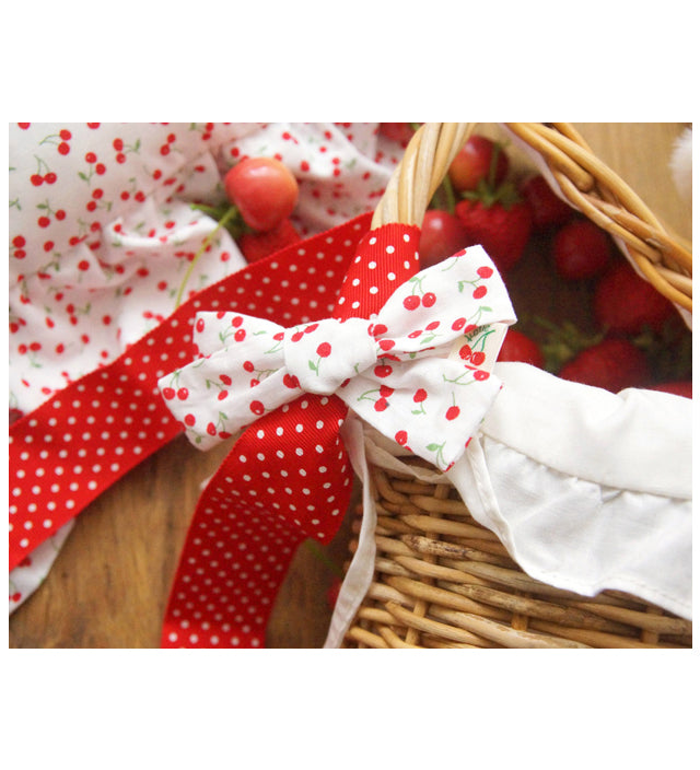 CHERRY RIBBON barrette