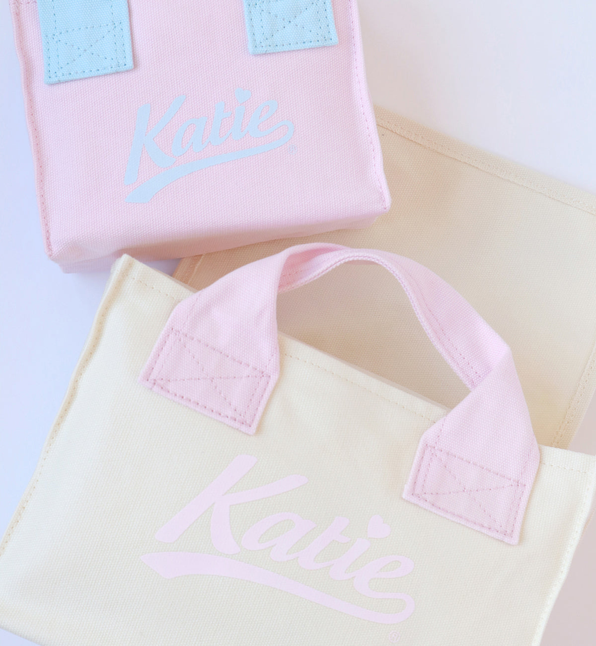 KATIE LOGO fluffy bunny canvas tote