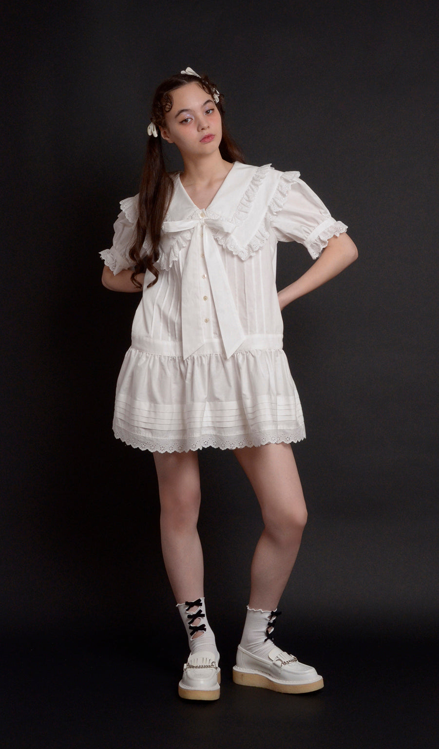 NO COUNTRY double collar mini dress