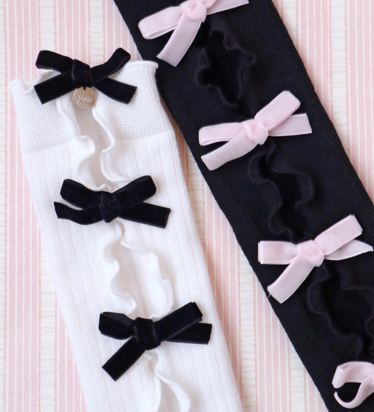 RIBBON RIBBON over knee socks