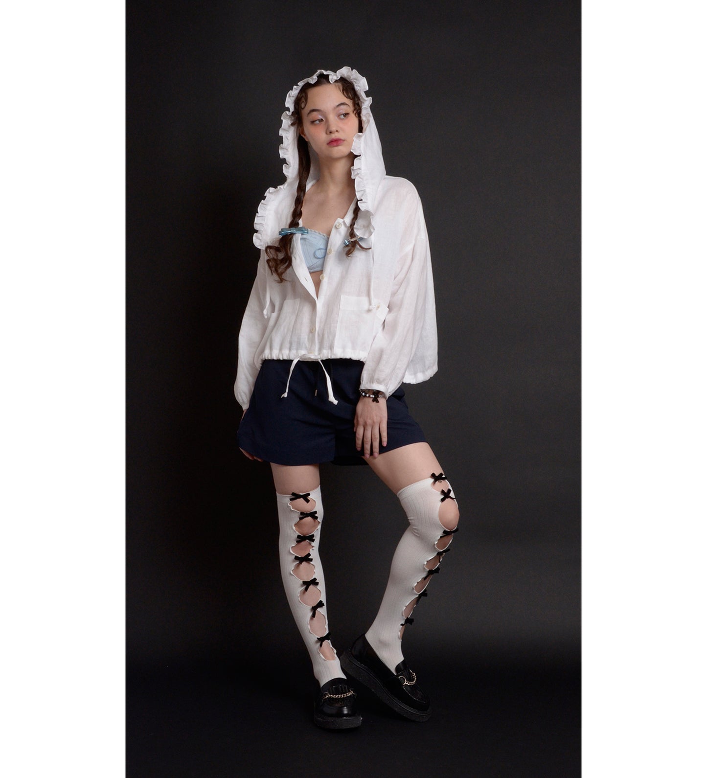SUMMER WIND frill hood jacket
