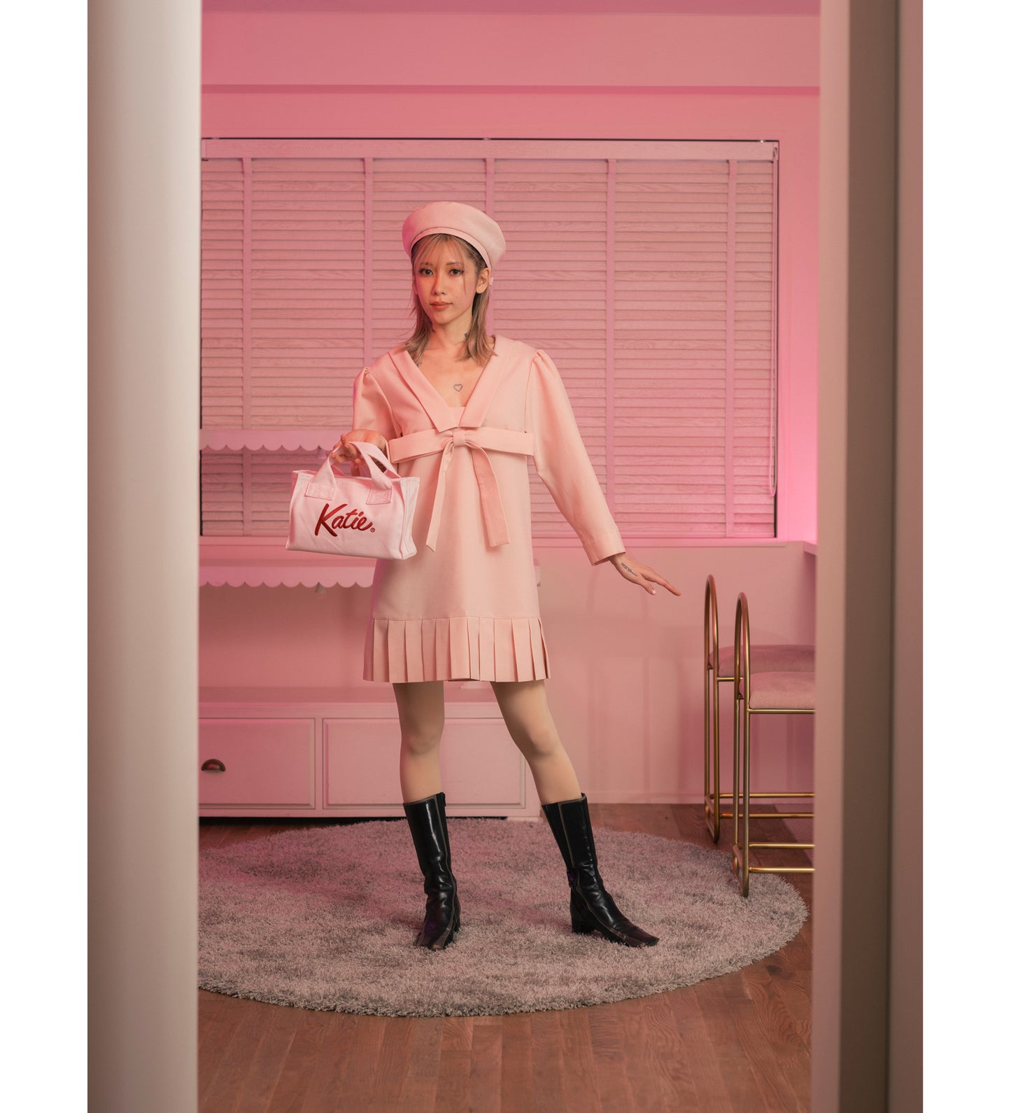 C.A GIRL ribbon box beret