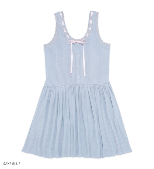RIBBON TOSS no sleeve mini dress