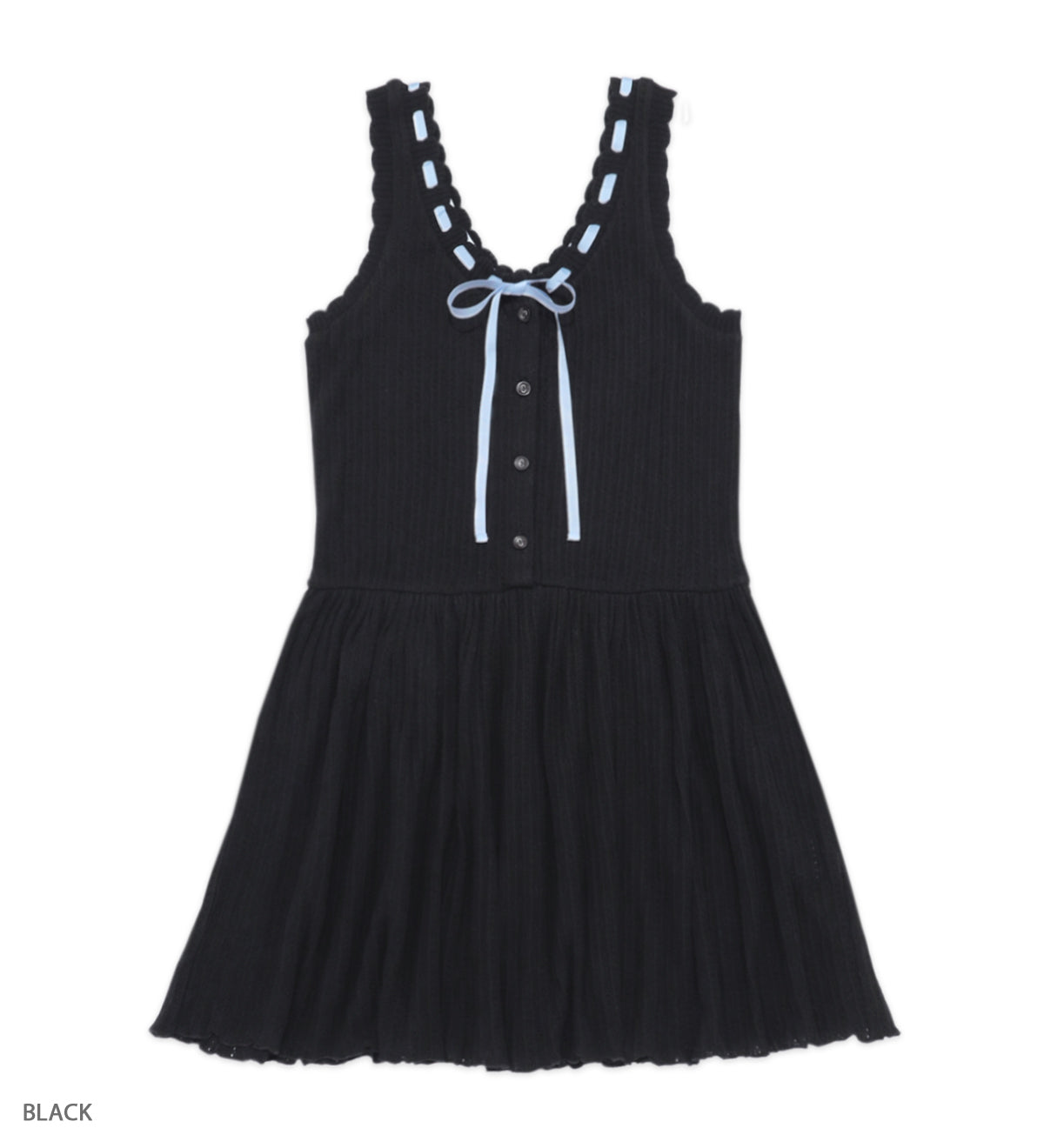 RIBBON TOSS no sleeve mini dress