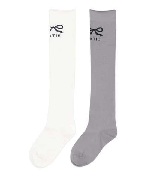 RIBBON LOGO knee-high socks