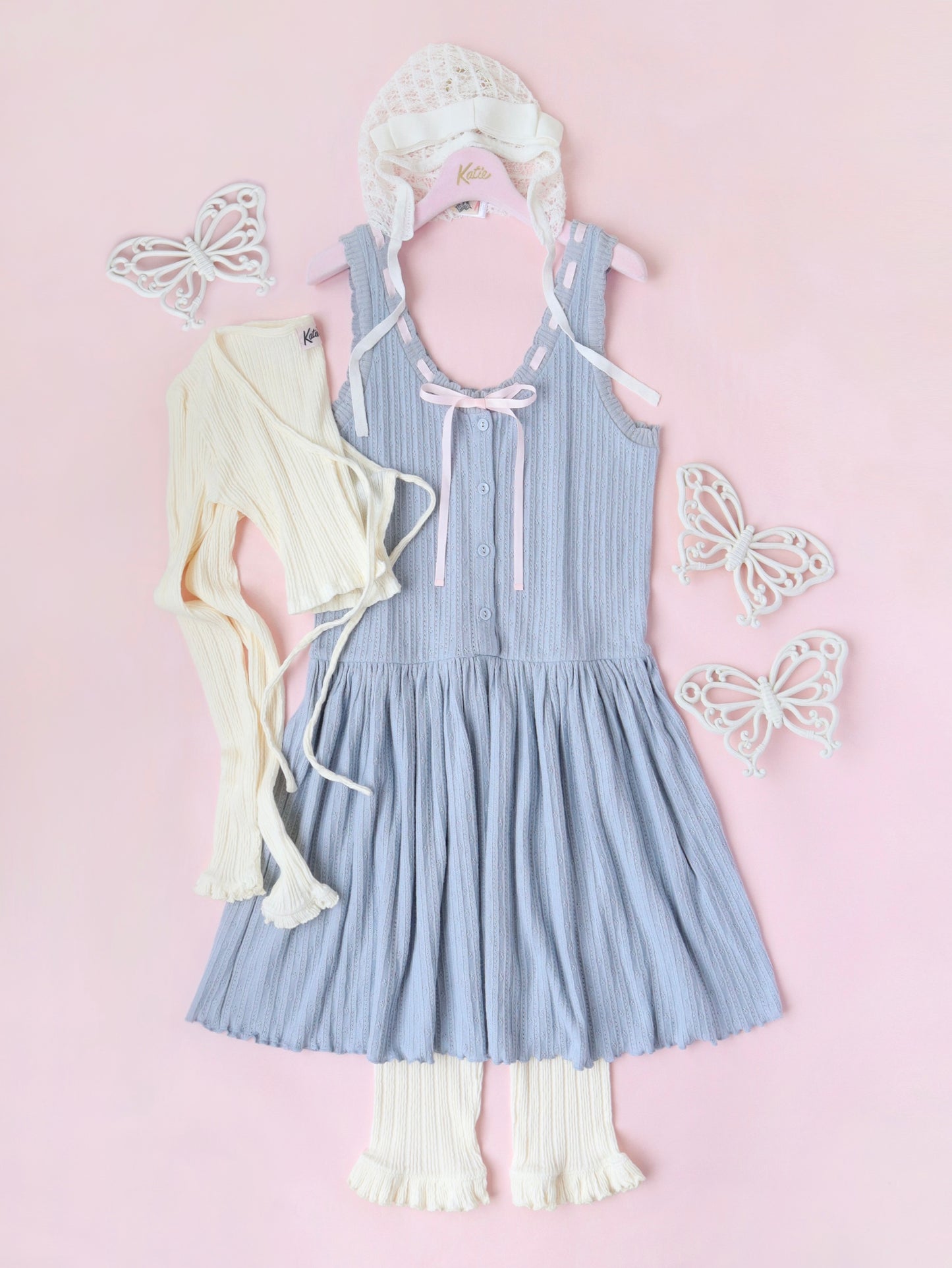 RIBBON TOSS no sleeve mini dress
